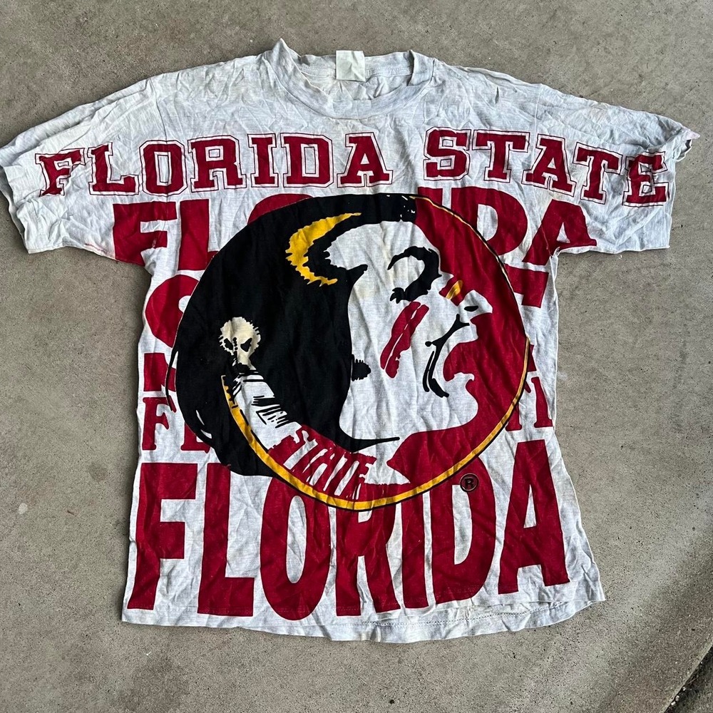 Rare 1990s Florida State Seminoles All Over Print Shirt size L